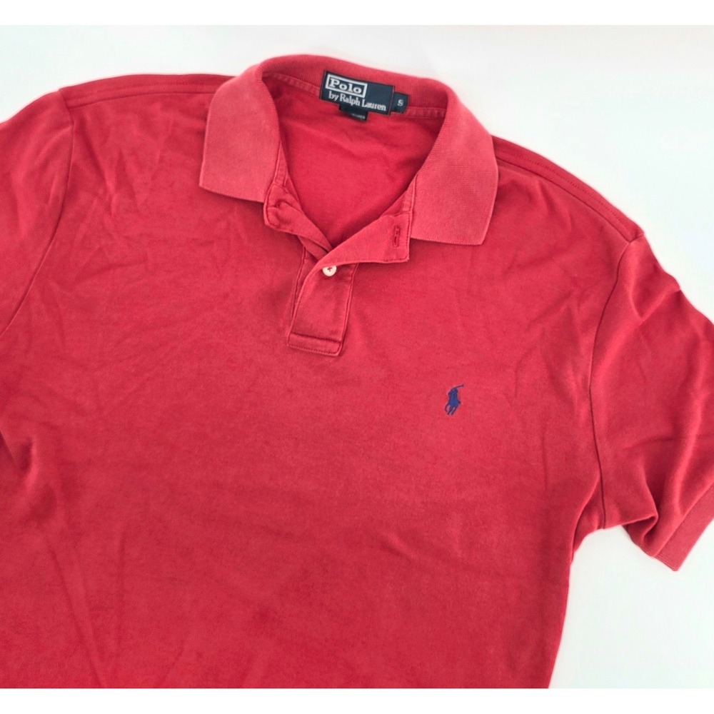 Polo Ralph Lauren Vintage Preppy Short Sleeve Shirt Mens Size Small Red Cotton
